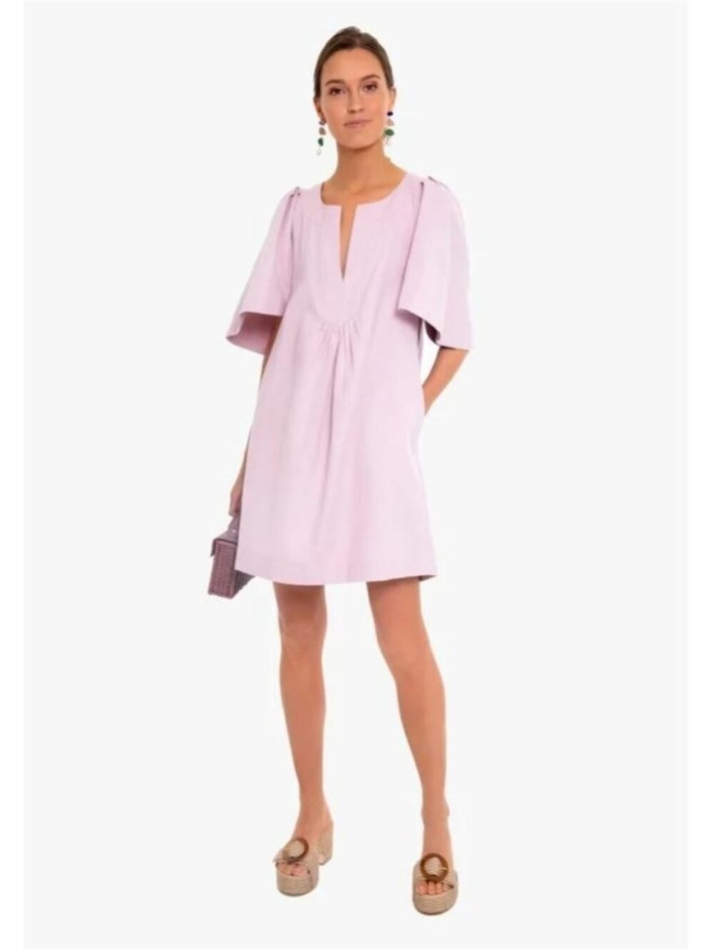 TUCKERNUCK Pomander Place Pastel Pink Notch-Neck Shift Dress EUC. $128